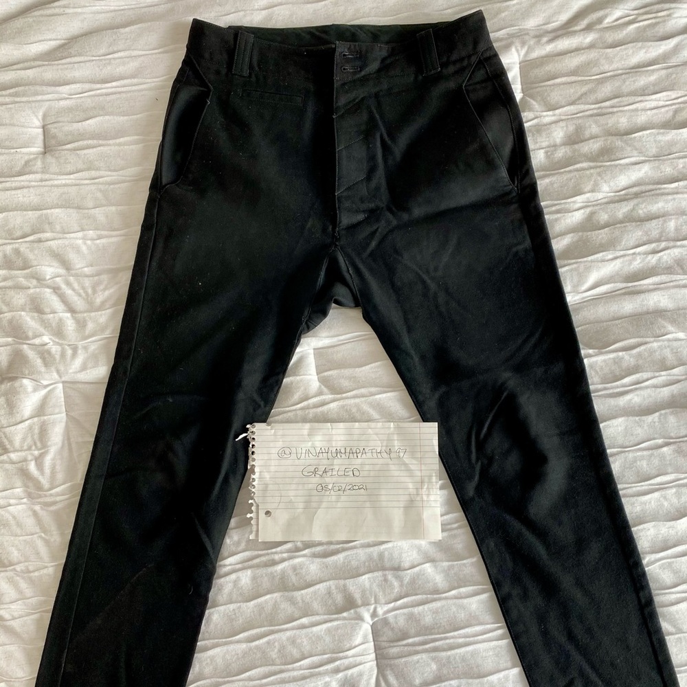 Helmut Lang Dropped Crotch Slim Wool Pants